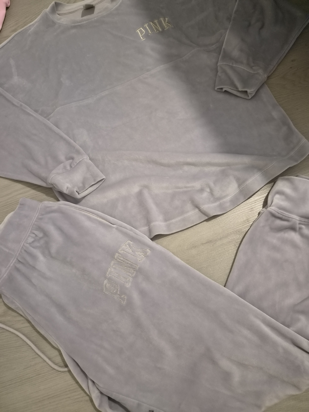 PINK Velour Sweatshirt & Jogger Set -Lilac